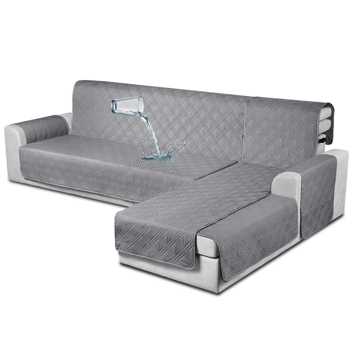 Taococo Waterproof Sectional Couch Covers L Shaped Sofa Covers Chaise Lounge Cover 3Pcs Reversible Sofa Covers For Sectional Sof
