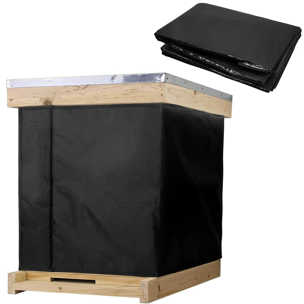 Codree 10 Frame Winter Bee Hive Wrap- 1 Deep Box & 1 Medium Box 600D Oxford Beehive Winter Protection Cover- Cozy Windproof Warm