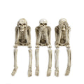 Newman House Studio Halloween Statues No-Evil Skeleton Collectible-Figurines - Realistic Skull Decorations See Speak Hear No Evi