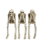 Newman House Studio Halloween Statues No-Evil Skeleton Collectible-Figurines - Realistic Skull Decorations See Speak Hear No Evi