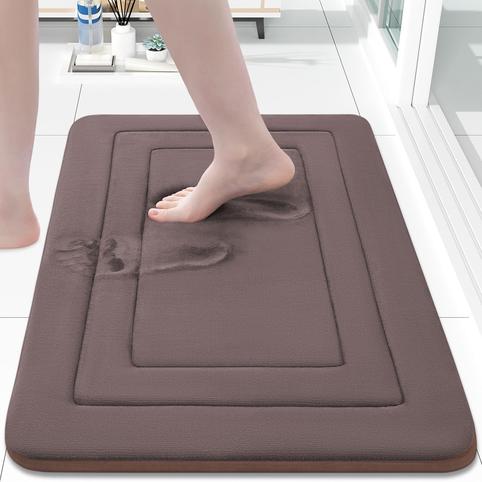 Arotive Memory Foam Bathroom Rug Mat 30x20, Ultra Soft and Absorbent Bath Mat, Machine Wash Dry, Comfortable Bath Rug Carpet for