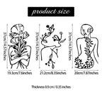 3 Pcs Metal Wall Art Decor Minimalist Abstract Woman Wall Art Metal Modern Line Drawing Wall Art Decor Female Single Line Wall H