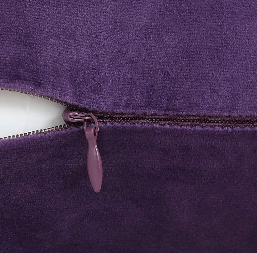 Jeneoo Comfy Soft Thick Velvet Throw Pillow Covers For Sofa Couch, Decorative Solid Square Cushion Cases For Bedroom Car (Eggpla