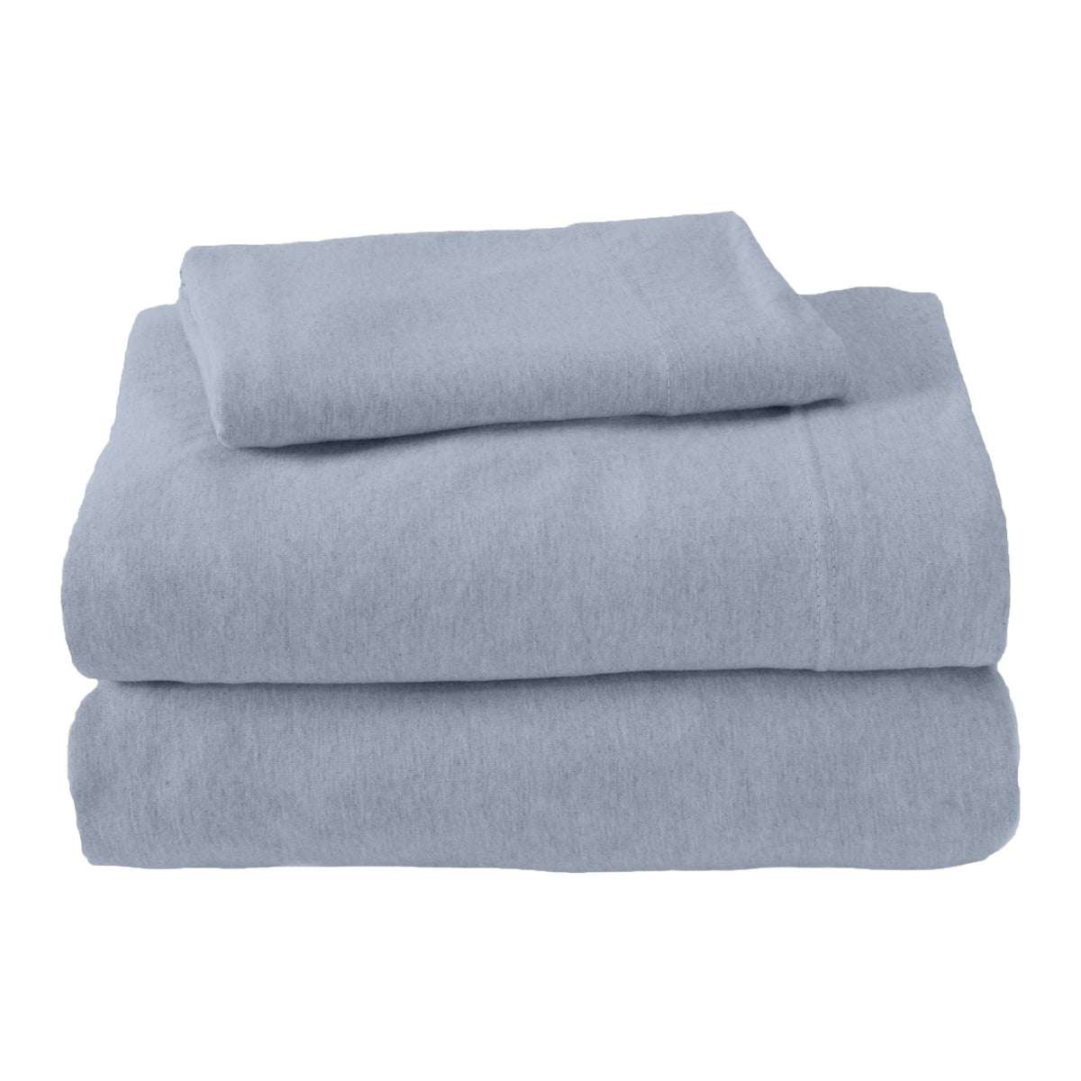 Great Bay Home 4 Piece Jersey Knit California King Cotton Blend Blue Sheet Set | Ultra-Soft T-Shirt Jersey Bed Sheets & Pillowca