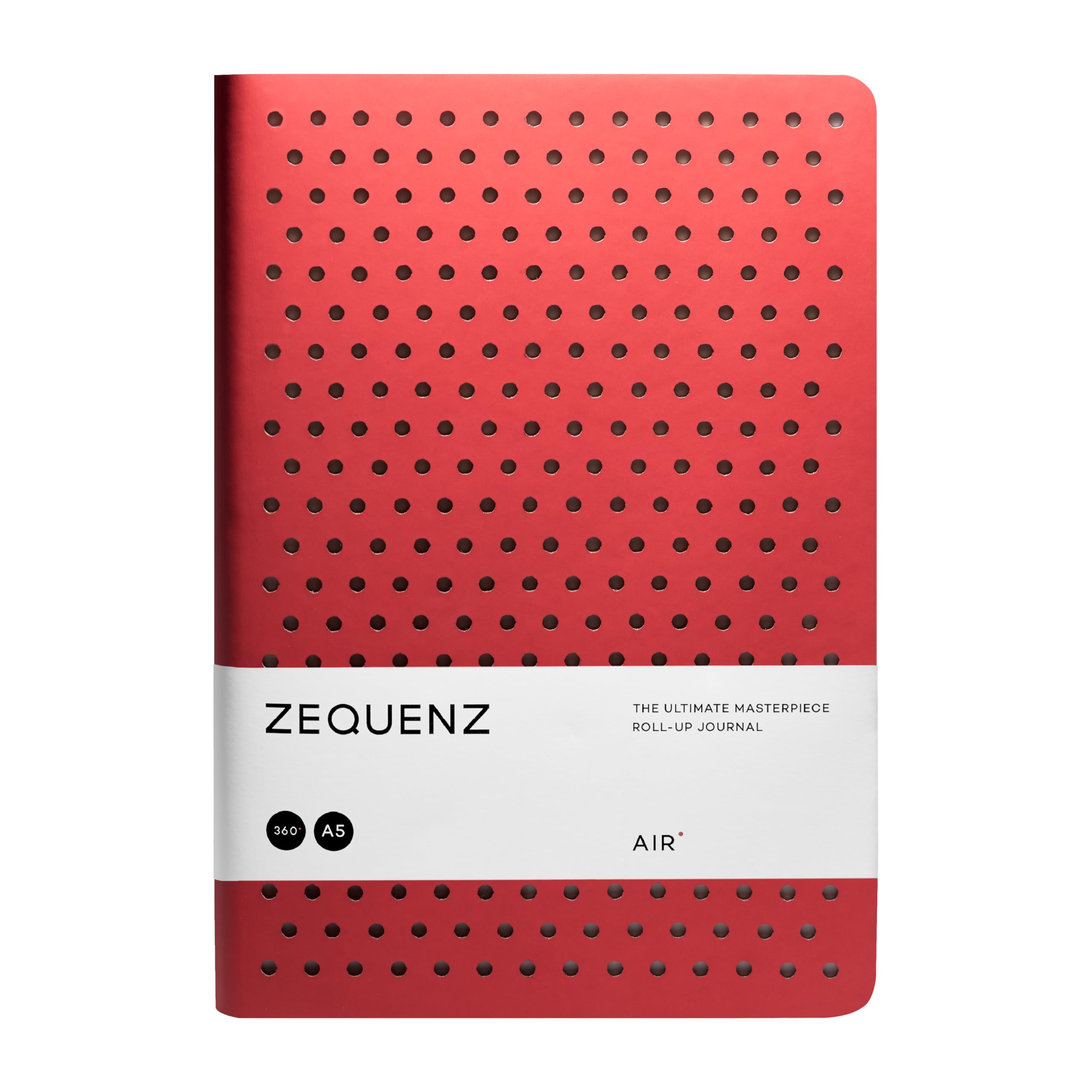Zequenz Classic 360 Air Series, Size: Large, Color: Red, Paper: Dot, Soft Cover Notebook, Soft Bound Journal, 5.75' X 8.25', 2