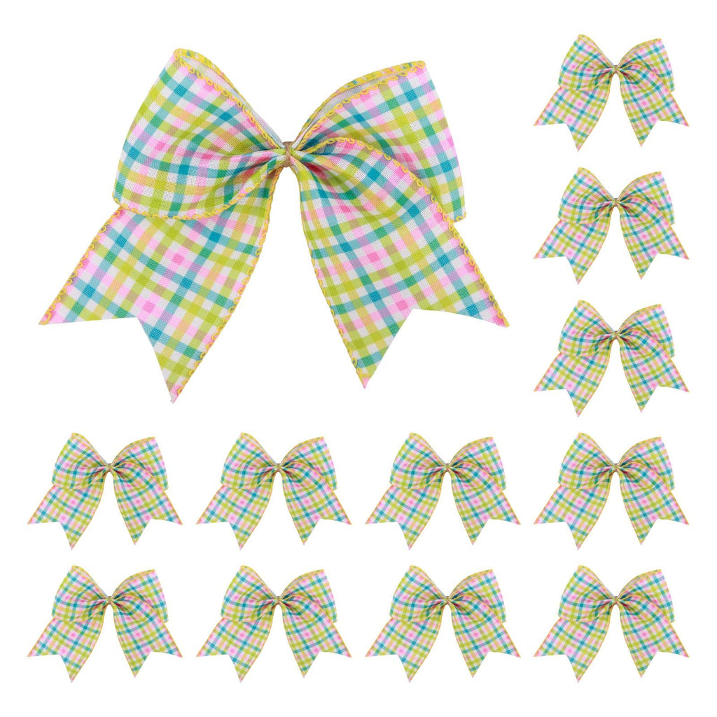 Meseey 12 Pcs 6 Inch Easter Burlap Bows Spring Bunny Bow for Gift Wrapping Tree Topper Front Door Party Home Decorations (Easter