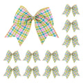 Meseey 12 Pcs 6 Inch Easter Burlap Bows Spring Bunny Bow for Gift Wrapping Tree Topper Front Door Party Home Decorations (Easter