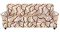 Searchi Stretch Sofa Cover Printed Couch Cover, Floral Pattern 4 Pieces Sofa Slipcover With 3 Separate Cushion Cover, Washable Furniture Protector For Living Room(Sofa, Khaki)