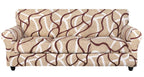 Searchi Stretch Sofa Cover Printed Couch Cover, Floral Pattern 4 Pieces Sofa Slipcover With 3 Separate Cushion Cover, Washable Furniture Protector For Living Room(Sofa, Khaki)