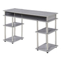 Convenience Concepts Designs2Go No Tools Student Desk in Light Gray Wood Finish