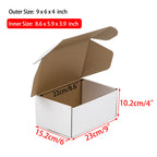 Sodissa 9X6X4 Inches Shipping Boxes Pack Of 25, White Corrugated Cardboard Boxes For Small Bussiness