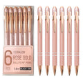 Yoxmjdb Ballpoint Pens, 6 Pack Rose Gold Metal Pens Black Ink Pens, 1.0Mm Medium Point Stylus Pens For Touch Screens, Cute Pens