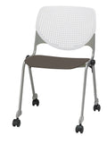 KFI Stacking Chair - Brownstone, White - 1 Each