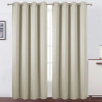 Lemomo Blackout Curtains 66 X 84 Inch/Light Beige Curtains Set Of 2 Panels/Thermal Insulated Room Darkening Bedroom Curtains