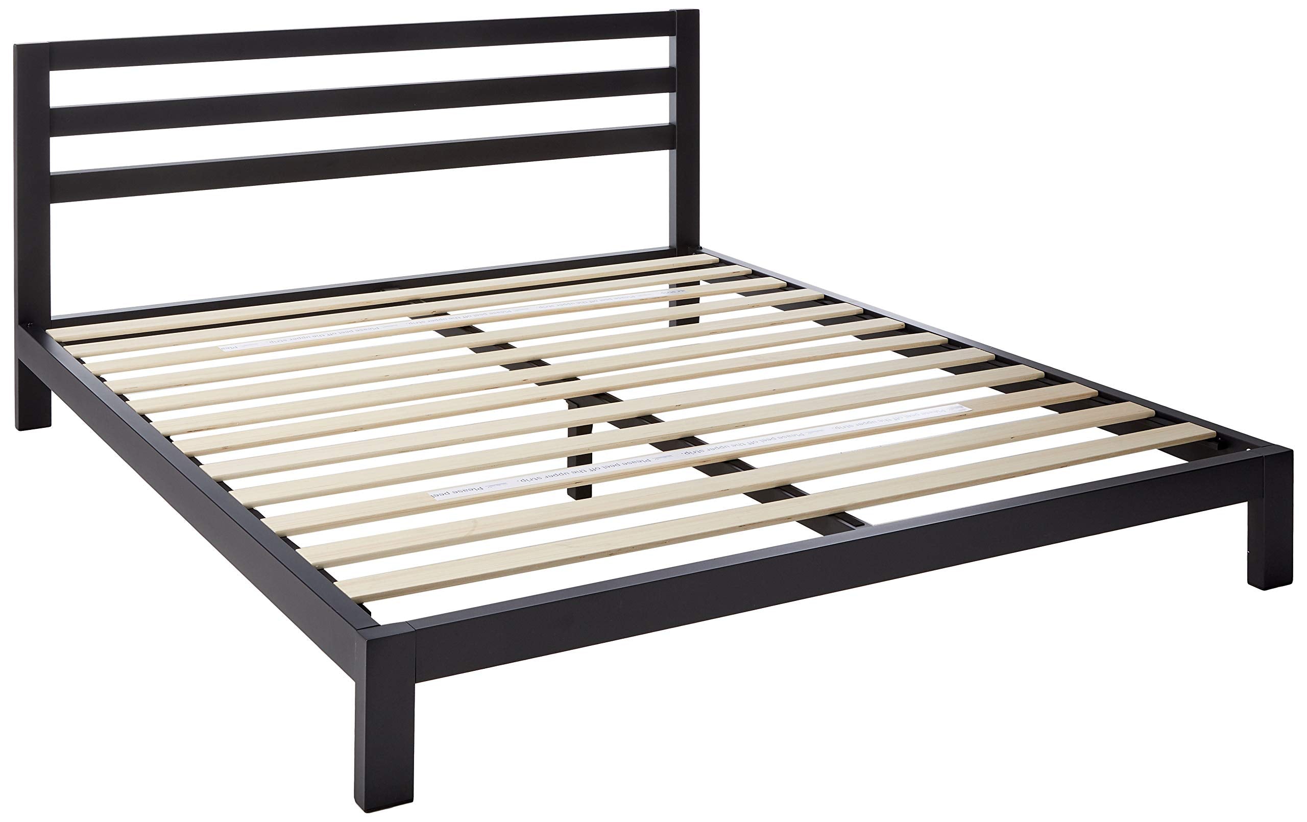 Mellow 10 inch Heavy Duty Metal Platform Bed W/Headboard/Wooden Slat Support/Mattress Foundation (No Box Spring Needed), King, B