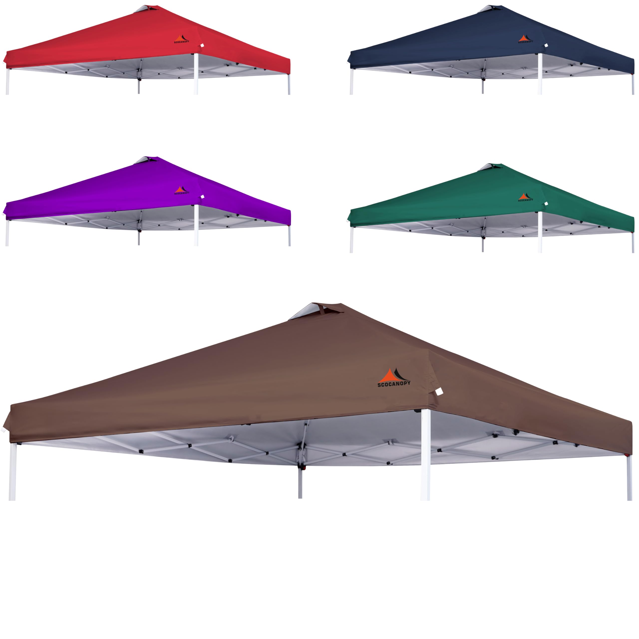 Scocanopy Replacement Top With Air Vent For 12X12 Canopy Frame, Canopy Cover Only, (Brown)