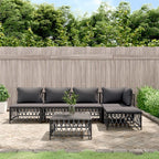 vidaXL 6-Piece Outdoor Lounge Set with Comfy Cushions - Anthracite Patio Furniture in Powder-Coated Steel – Combines Comfort with Versatility