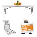 Vtoy 8Ft(30'' X 96'') Folding Table, Indoor Outdoor Heavy Duty Picnic Table With Carrying Handle,Plastic Fold Up Table For Picni