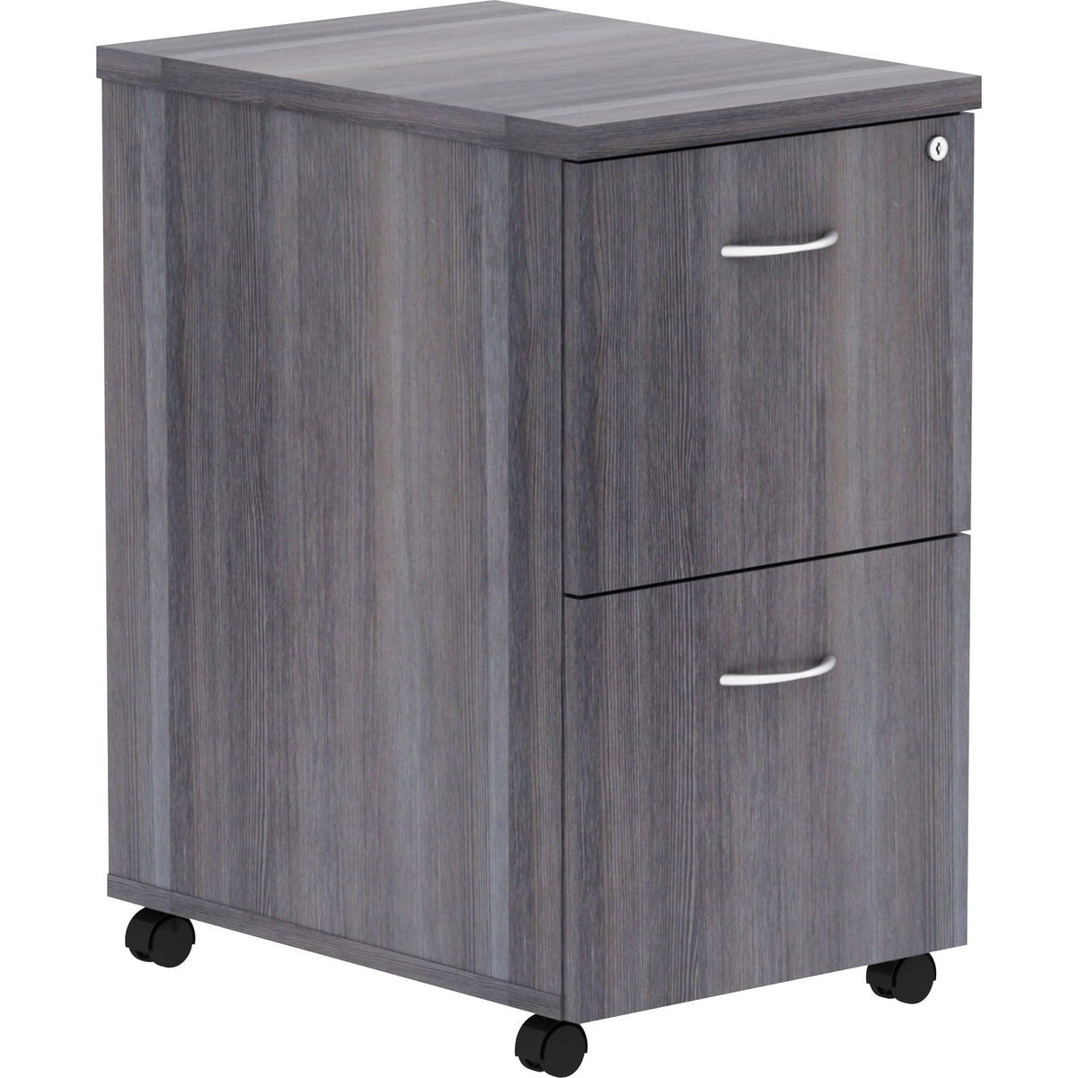 Lorell Weathered Charcoal Laminate Desking Pedestal - 2-Drawer