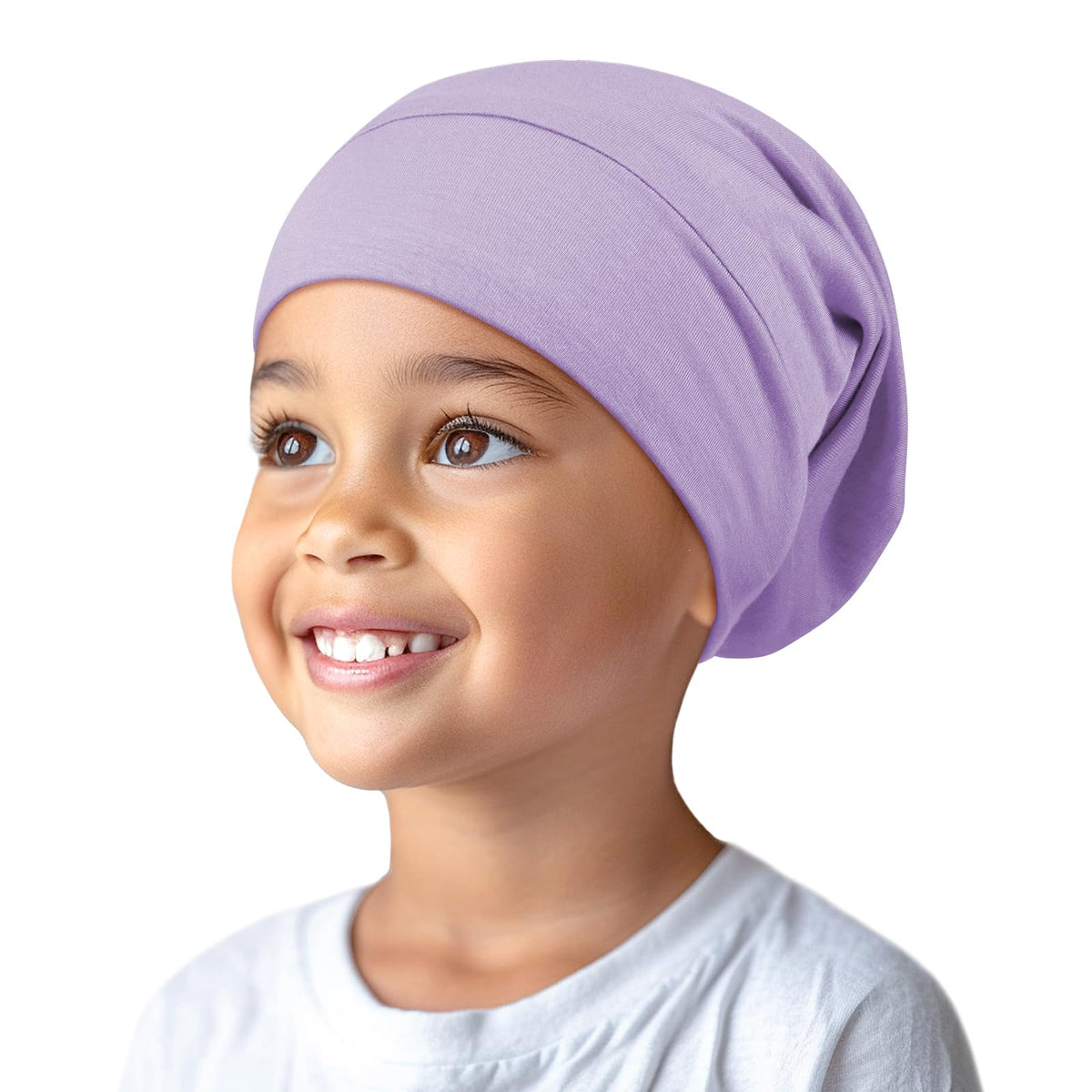 OLESILK Silk Bonnet for Kids Girls 2-6 Years, Adjustable Strap, Smooth for No Frizzy Hair, Breathable All Night Slleping Light P