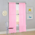 Decotex Set of 2 Sheer Voile Transparent Window Panel Curtain Drapes (54 W X 84 L, Light Pink)