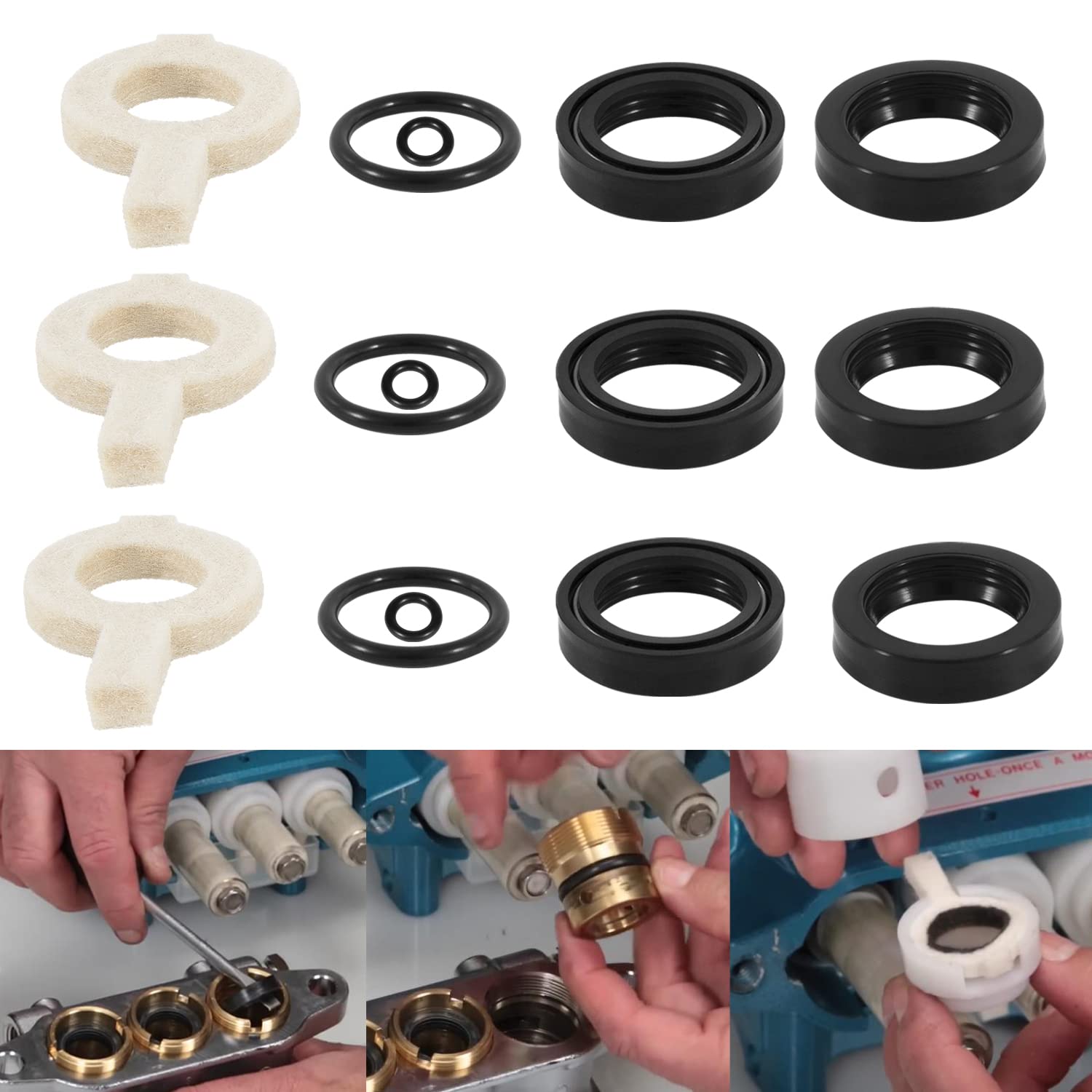 30623 Seal Kit Fit For Cat Pump Model 30, 31, 34, 35, 310, 310B, 310S, 310W, 340, 340S, 340B, 340W, 350, 350S, 350B, 350W (5 Fra