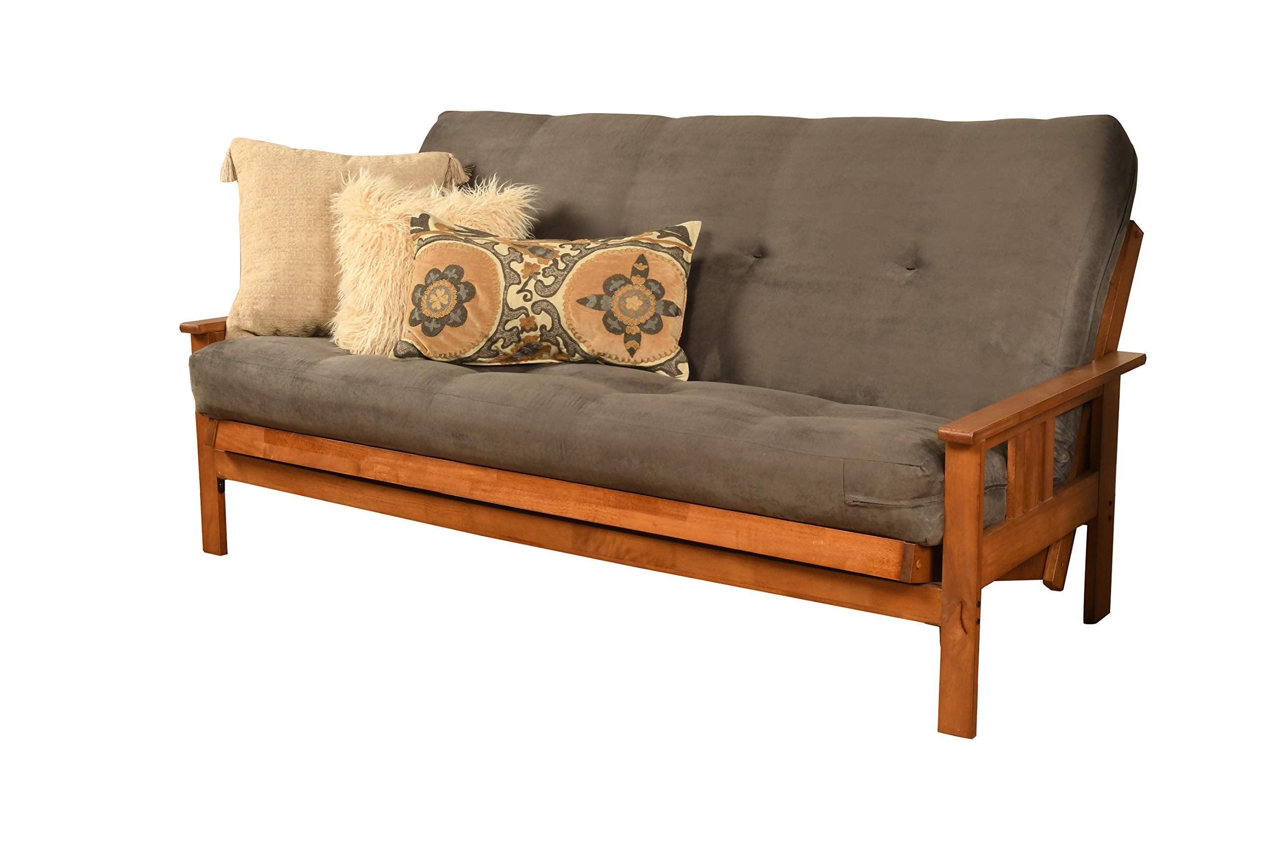 Kodiak Furniture Monterey Full Futon With Suede Fabric Mattress In Barbados/Gray