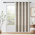 Jinchan Room Darkening Curtain 84 Inch Length Beige Curtain For Bedroom Living Room Curtain 1 Panel Texture Curtain Grommet Top Window Drape 72 Inches Wide By 84 Inches Long