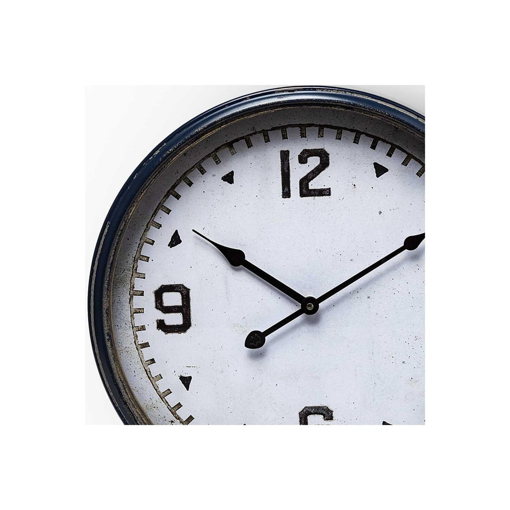 HomeRoots 16' Circle Blue Glass Analog Wall Clock