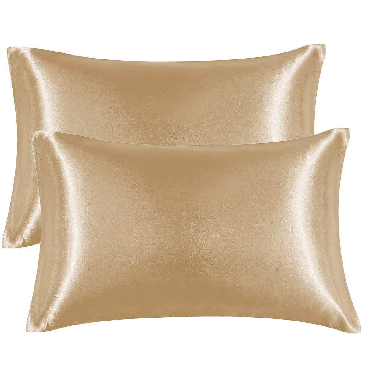 Eheyciga Satin King Pillow Cases Set Of 2, Soft Pillowcases For Hair And Skin Similar To Silk, Champagne Pillow Case 2 Pack With