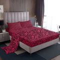 Girls Pink Black Fitted Sheet Zebra Stripes Bed Sheet Set Safari Animal Print Bedding Set For Boys Girls Kids Room Decor Zoo Ani