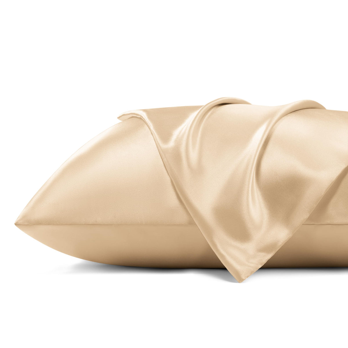 Bedsure Satin Pillowcase For Hair - Champagne Satin Pillow Cases Standard Size With Zipper 2 Pack, Similar To Silk Pillow Cases