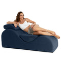 Avana Luvu Lounger - Chaise Lounge Chair for Yoga, Exercise, Massage - High Density Foam - Made in The USA - Dark Blue