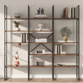 Jehiatek Large Bookshelf 5 Tiers, Triple Wide Geometric Bookcase, 71 Inches Tall Industrial Book Shelves Etagere Book Case, Stur