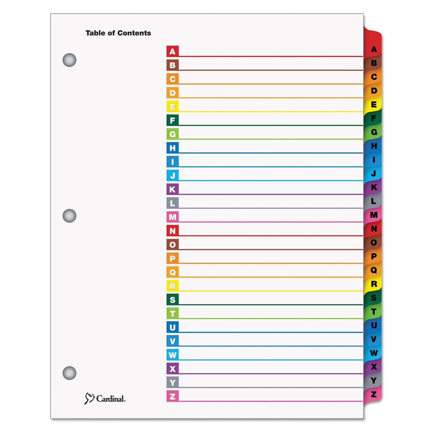 Traditional Onestep Index System, Copier/Printer, Multicolor Tabs 1-5, 6 Set (Crd60528)