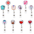 Yealque 10 Pack Nurse Badge Reel Holder Retractable Nursing Id Badge Reels Cute For Nurses Doctor Medical Health Hospital Office