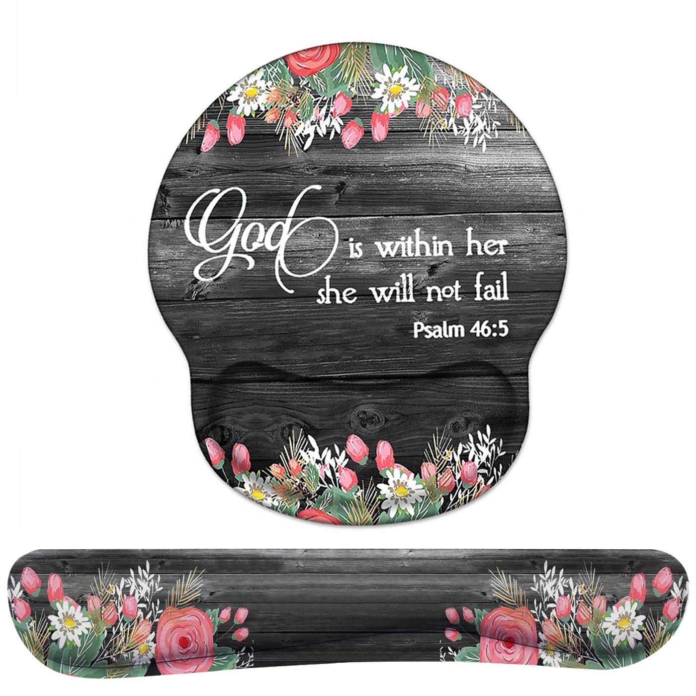 Keyboard Wrist Rest And Mouse Pad Wrist Support Set With Coasters, Ergonomic Gaming Mousepad For Home Office Working Studying Ea