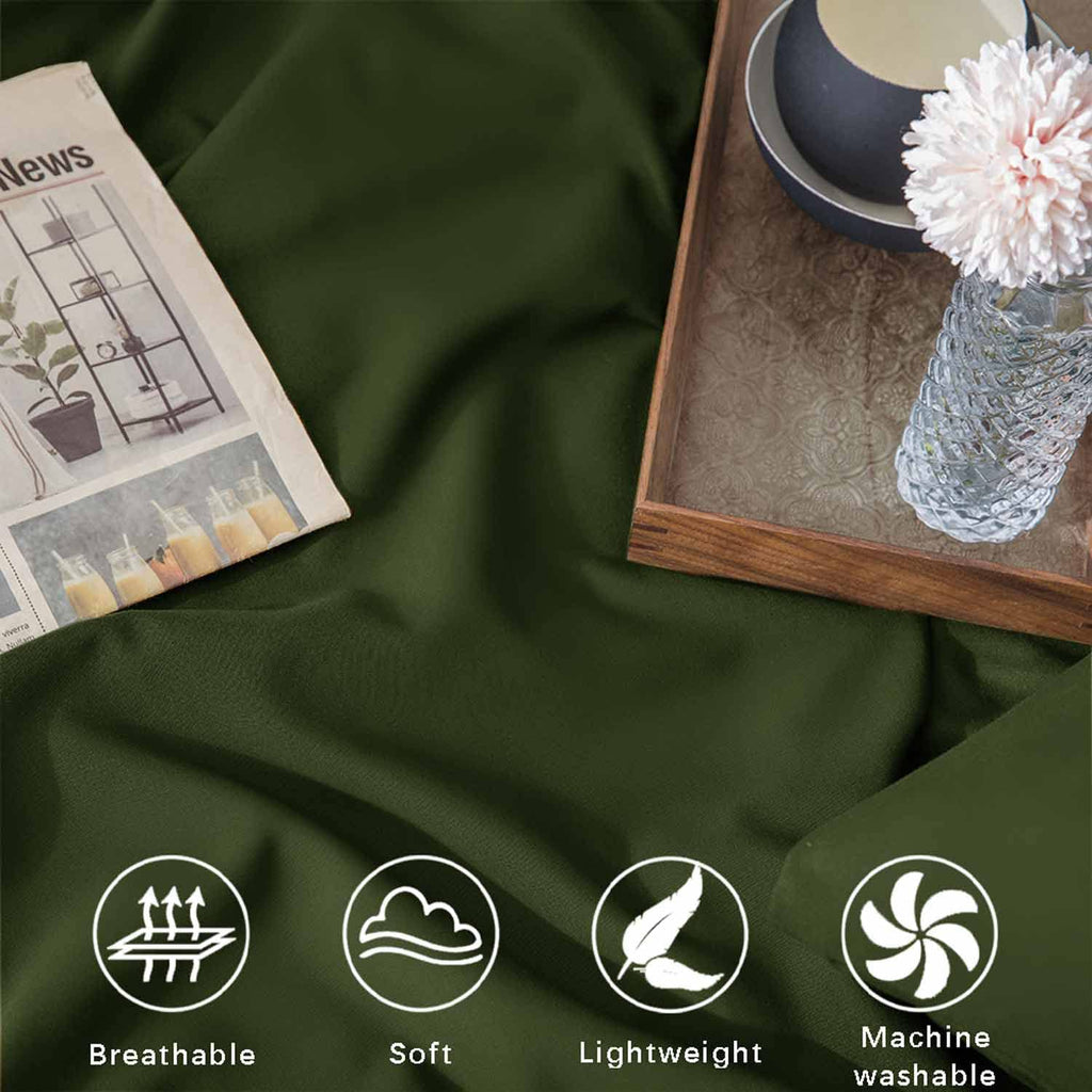 Dark Olive Green Full Comforter Set - 3 Piece Aesthetic Modern Bedding Set - All Season Farmhouse Soft & Lightweight Microfiber