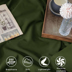Dark Olive Green Full Comforter Set - 3 Piece Aesthetic Modern Bedding Set - All Season Farmhouse Soft & Lightweight Microfiber