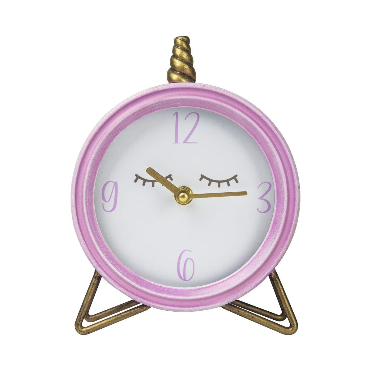 HomeRoots Round Table Top Clock with Semi-Glossy Finish