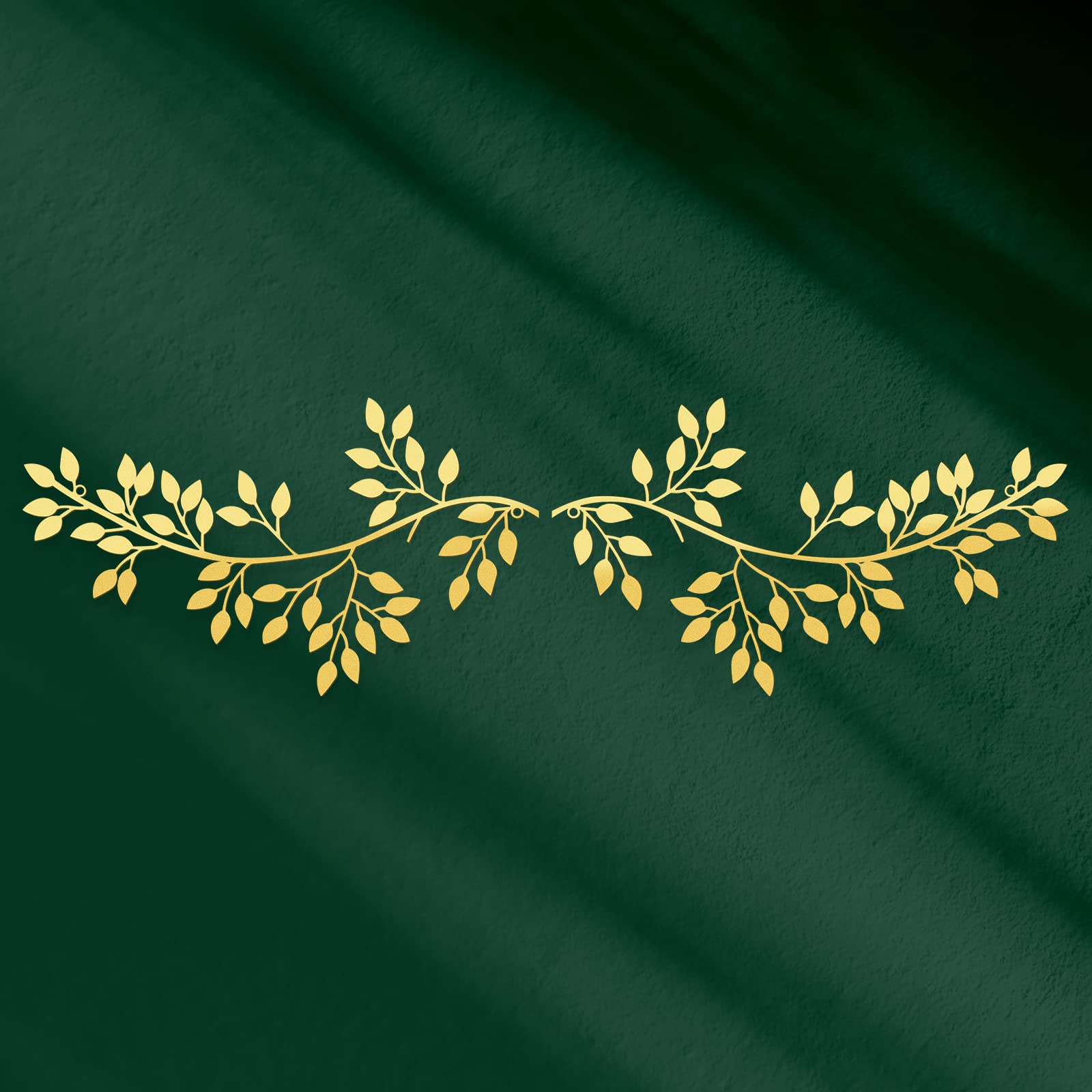 Hotop 2 Pieces Metal Tree Leaf Wall Decor Vine Olive Branch Leaf Wall Art Wrought Iron Scroll Sculptures Above the Bed, Living R
