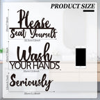 2 Sets Bathroom Wall Decor Wash Your Hands Seriously And Please Seat Yourself Sign Funny Bathroom Decor Wooden Farmhouse Rustic
