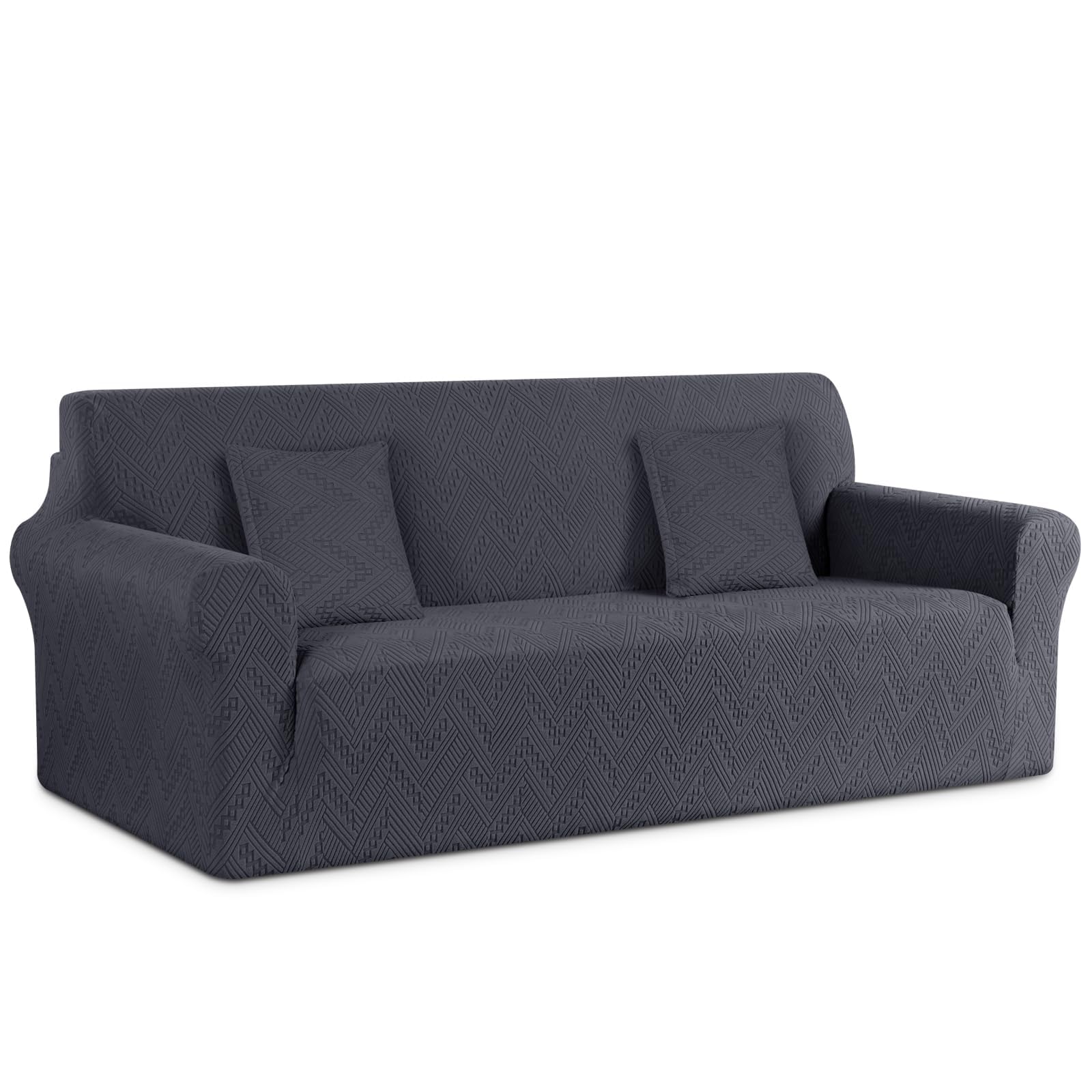 Ruaozz Stretch Sofa Cover 1 Piece Couch Covers For 3 Cushion Couch Non Slip Sofa Slipcover Washable Soft Jacquard Furniture Prot