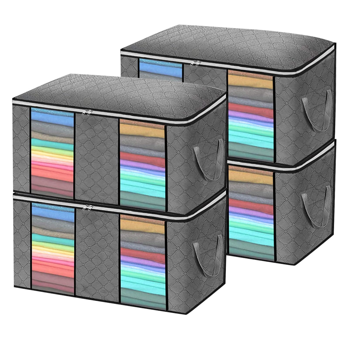Ejoyous Clothes Storage Bags, Large Clothing Storage Pocket Foldable Under bed Storage Box Clothes Storage Wardrobe Organizer, f
