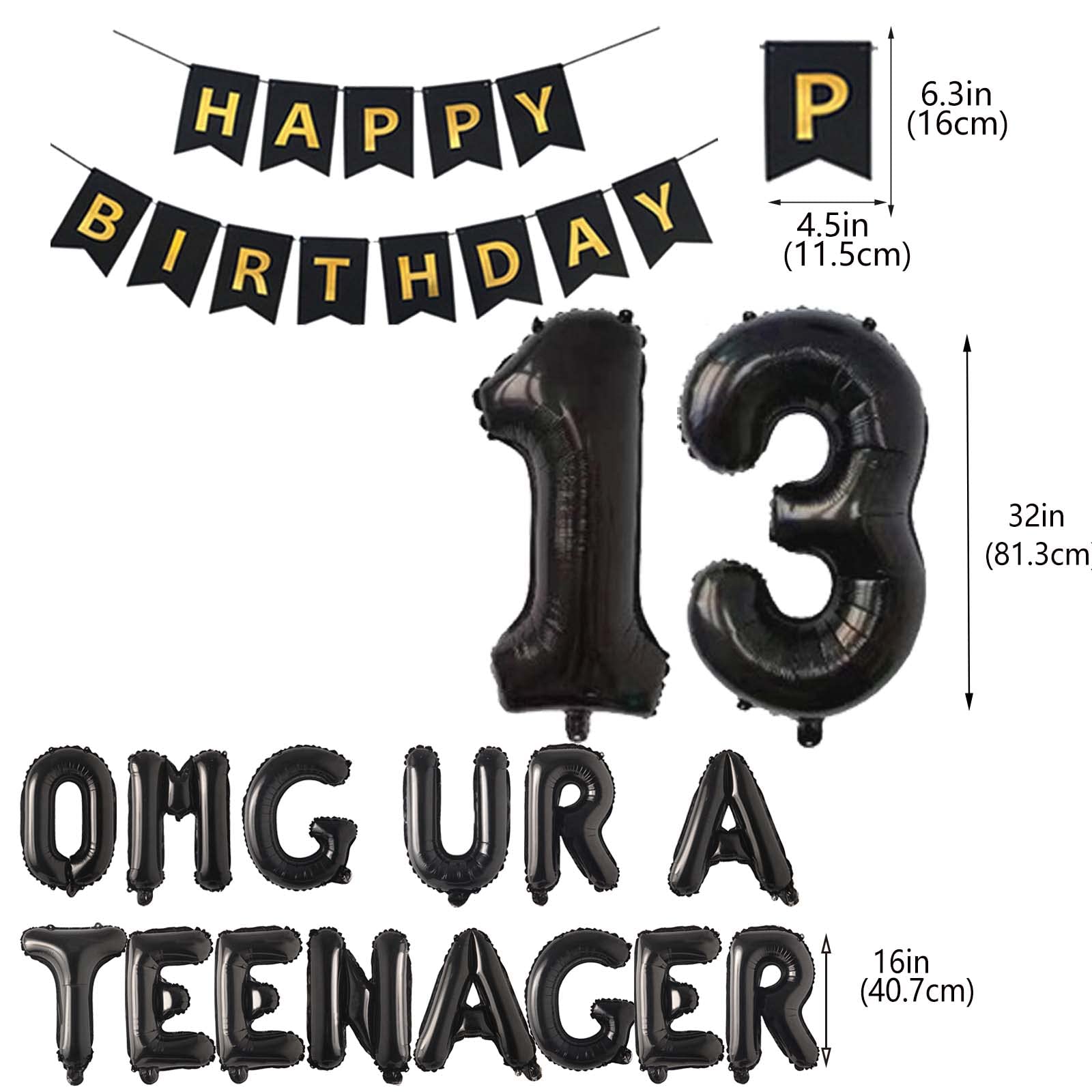13Th Teenager Birthday Party Decorations For Boys Girls, 13Th Birthday Decorations Omg Ur A Teenager Balloon Birthday Banner Jum