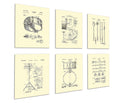 Drum Posters Set of 6 Unframed Patent Art Gift for Drummer Wall Decor Drumming_Crm6A