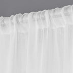 Exclusive Home Rp Belgian Textured Linen Look Jacquard Sheer Rod Pocket Curtain Panel, Pair, 50X96, Winter White