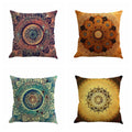 Jartinle Set Of 4 Retro Floral Mandala Compass Medallion Bohemian Pillow Covers Boho Decor Hippie Throw Pillows Decorative For S