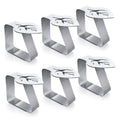 Protensils 6 Pcs Picnic Tablecloth Clips For Outdoor Tables - Stainless Steel Table Cloth Clip, Fits For 1.9” Thick Tables, Metal Clamps For Picnic Table Clips, Dining Table Cloth Holder
