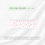 Elegant Comfort Ultra Soft 1-Piece Set Hearts Print Pillowcases - 1500 Premium Hotel Quality Microfiber, Soft And Smooth Hidden Zipper Closure 1-Piece Pillow Covers - Body Pillowcase, Valentina